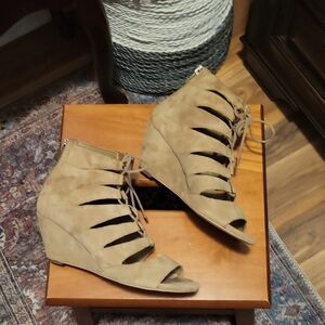 SAM Edelman Tan Suede Wedge Sandals